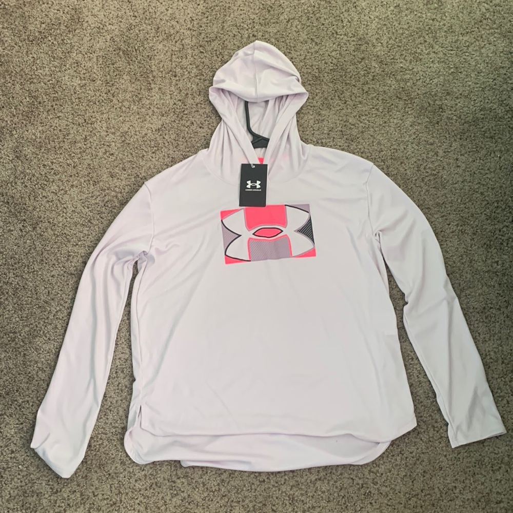 Girls Youth XL Lavender Purple Under Armour Heat-gear Hoodie